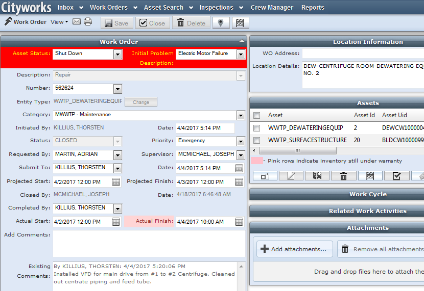 Cityworks Workorder